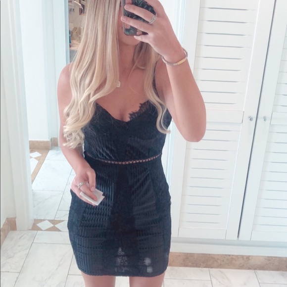 Black satin and lace dress. - Picture 1 of 1